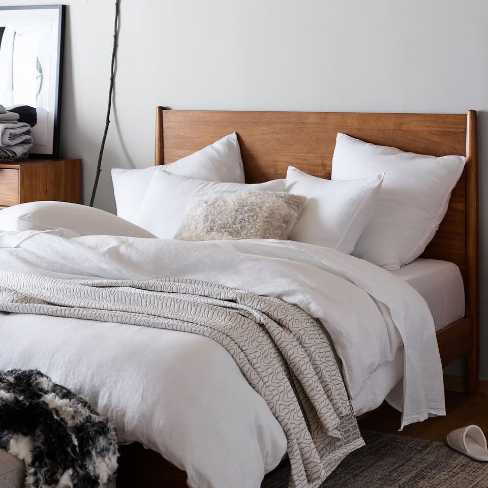 Belgian Flax Linen Quilt Cover & Pillowcases White west elm Australia